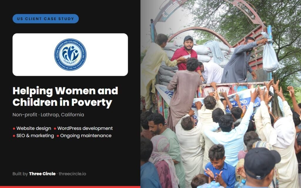 Helping Women and Children in Poverty Inc non-profit website built by Three Circle
