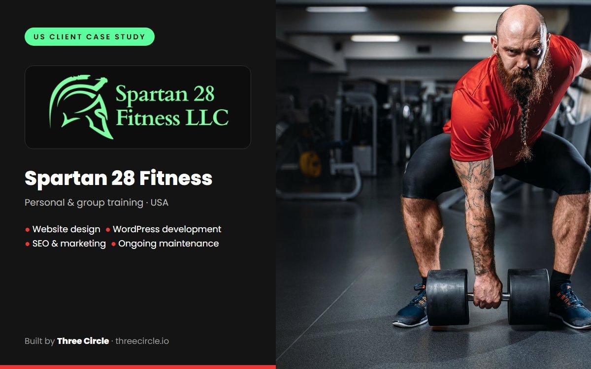 Spartan 28 Fitness personal training website built by Three Circle